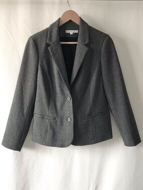 Cleo Petite Grey Structured Blazer Business Suit Jacket Workwear Size 6